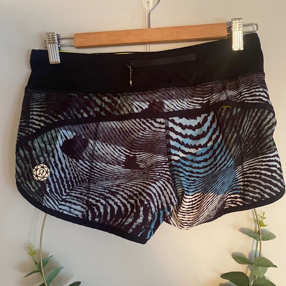 Lululemon Speed Short 2016 Seawheeze Secret Society Tofino Teal Black shorts 4 - Picture 3 of 11